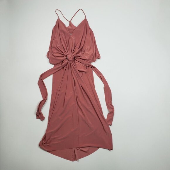 MISA Los Angeles Domino Draped Mini Dress Womens XS Blush Rose Warm Weather Glam - Picture 5 of 16